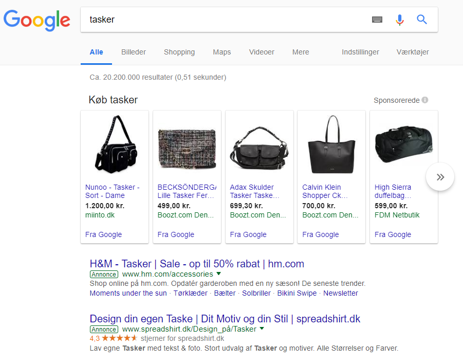 tasker google shopping eksempel